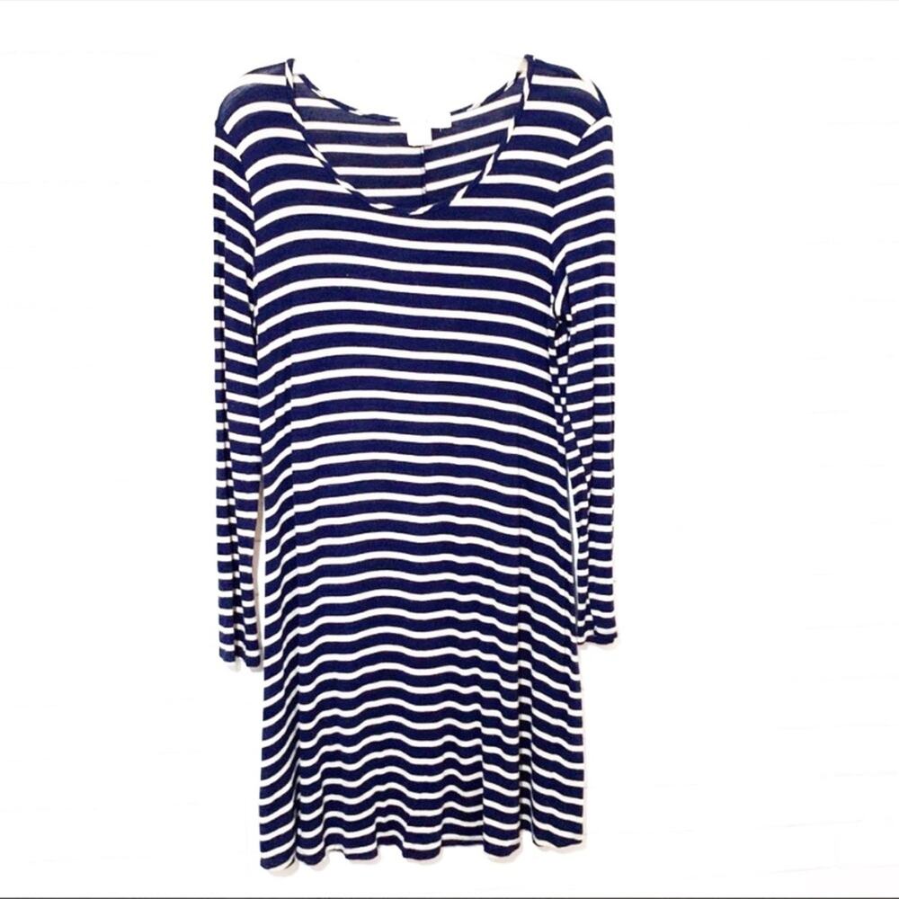 Hot Gal Maternity Striped Swing Dress L